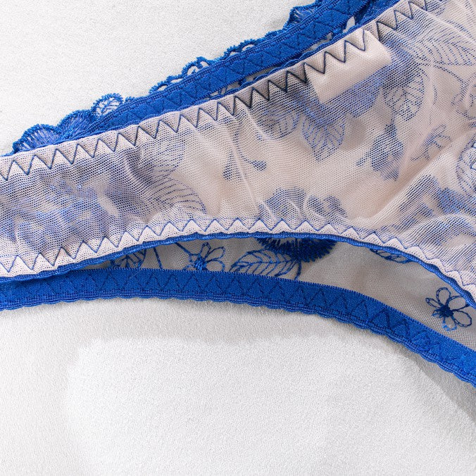 Floral design on bra and panty set
