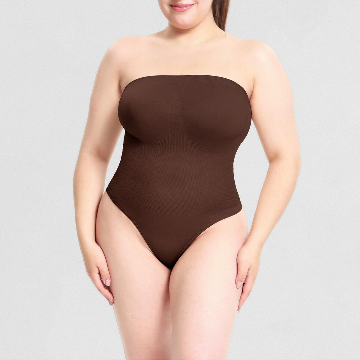 Seamless Strapless Shaping Bodysuit – Butt-Lifting Thong Back