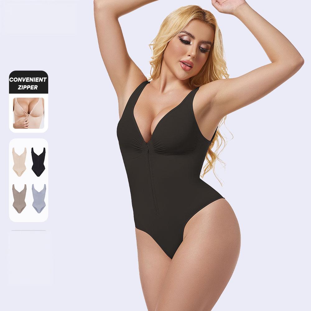 Zipper Front Backless Bodysuit | Tummy Control & Butt Lifting Shapewear