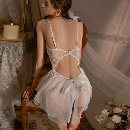 Babydoll lingerie set with ruffle design