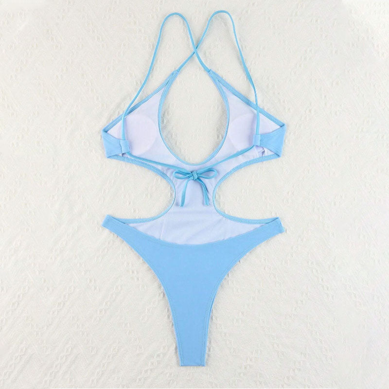 Cut-Out Monokini One-Piece Swimsuit – Sexy High Leg Backless Design
