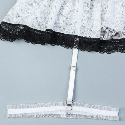 Corset lingerie set with lace design