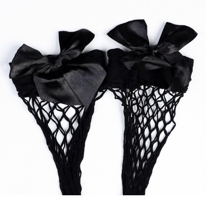 Maid-inspired lingerie set with fishnet design