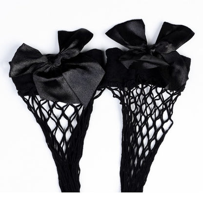 Maid-inspired lingerie set with fishnet design