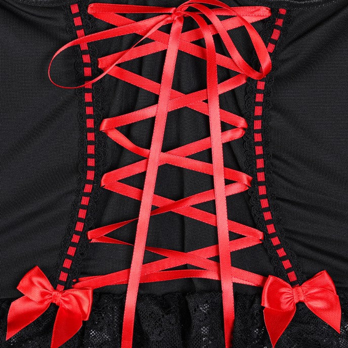 Corset lingerie set with lace details