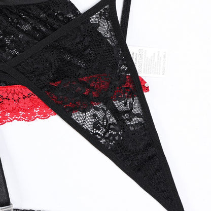 Corset lingerie set featuring ruffle
