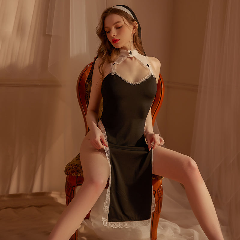 Lace nun lingerie for cosplay roleplay