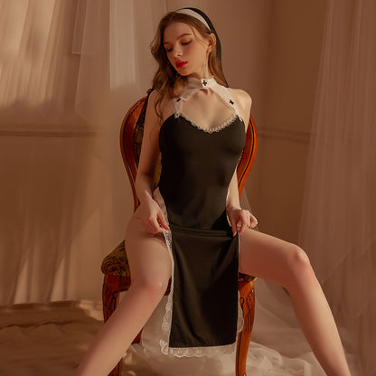 Lace nun lingerie for cosplay roleplay