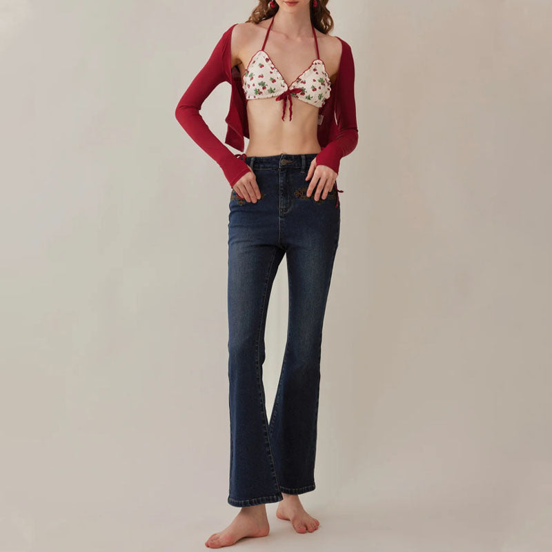 Cherry Print Bikini Set with Skirt – 3PC Sweet Girl Style Swimsuit