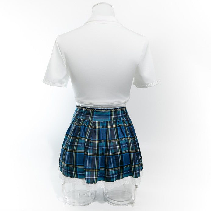 Plaid schoolgirl cosplay costume dress