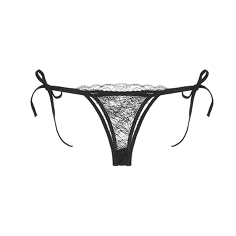 Elegant White Lace Tie-Side Thong - Delicate and Alluring