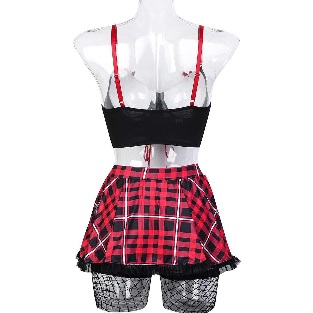 Schoolgirl costume lingerie set design details