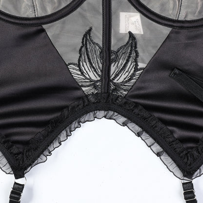Bra and panty set styled with floral