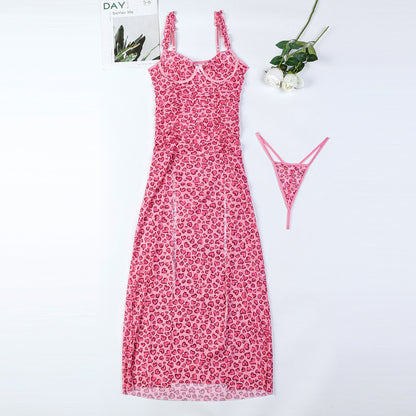 Pink lingerie nightdress with refined details