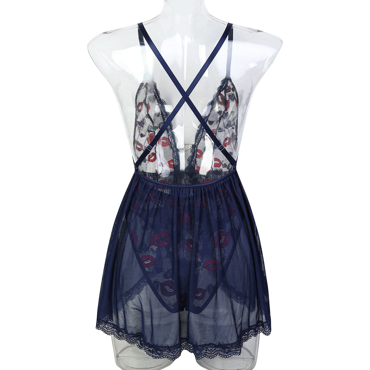 Babydoll lingerie with floral design