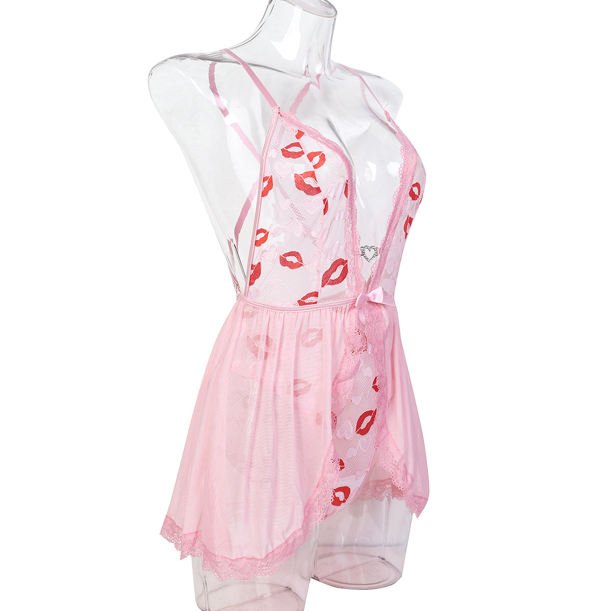 Floral accents on babydoll lingerie