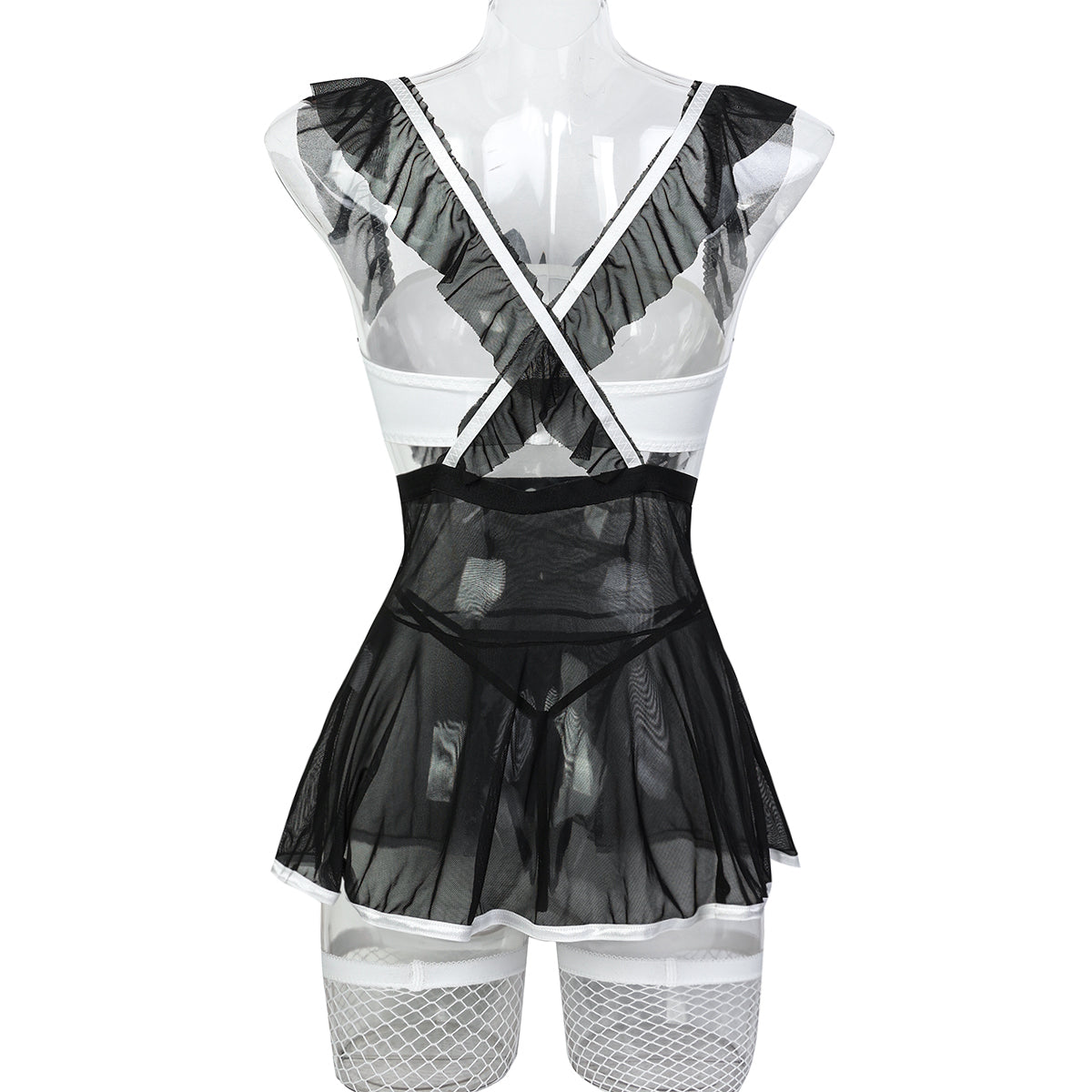 Maid roleplay lingerie set with lace details