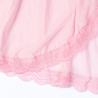 Babydoll lingerie styled with sheer mesh