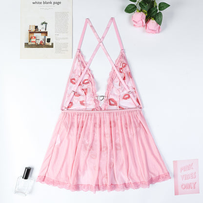 Lace babydoll lingerie design details