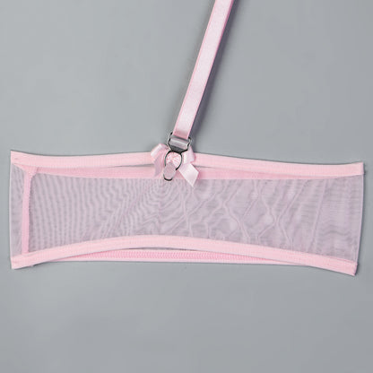 Three-piece lingerie set with ruffle design