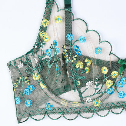 Lingerie set featuring embroidered design details