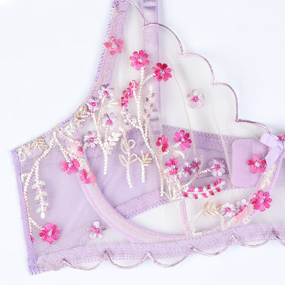 Lingerie set styled with lace