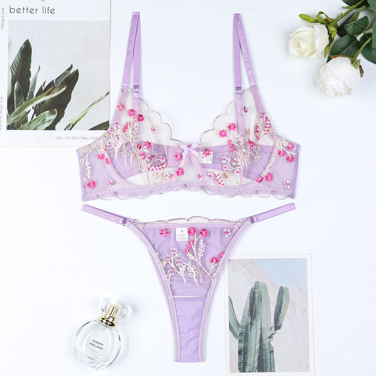 Lingerie set with lace details