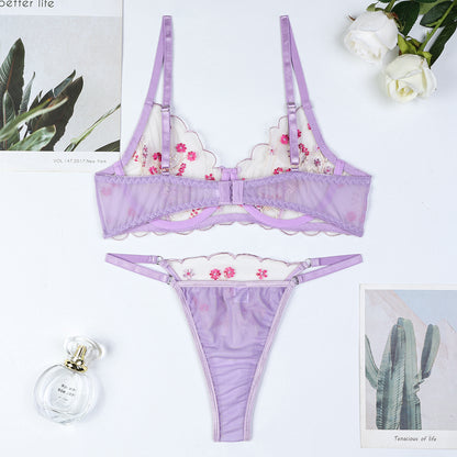 Lingerie set featuring embroidered design details