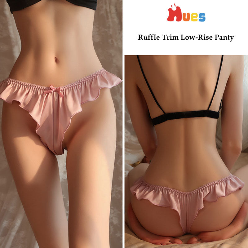 Ruffle Trim Low-Rise Panties – Leaf Edge Design Sexy Lingerie