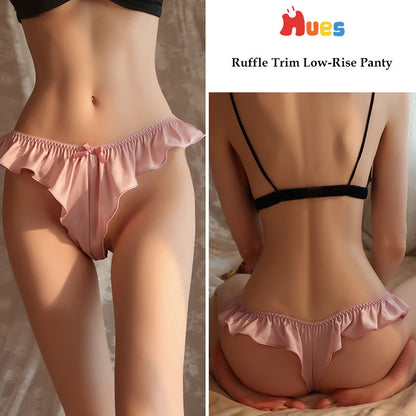 Ruffle Trim Low-Rise Panties – Leaf Edge Design Sexy Lingerie