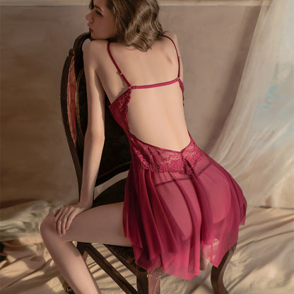 Sheer mesh design on lingerie nightdress