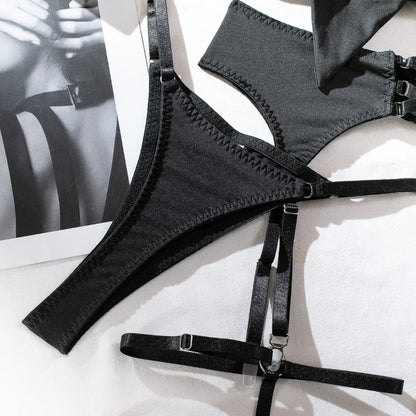 Underwire accents on bra and panty set
