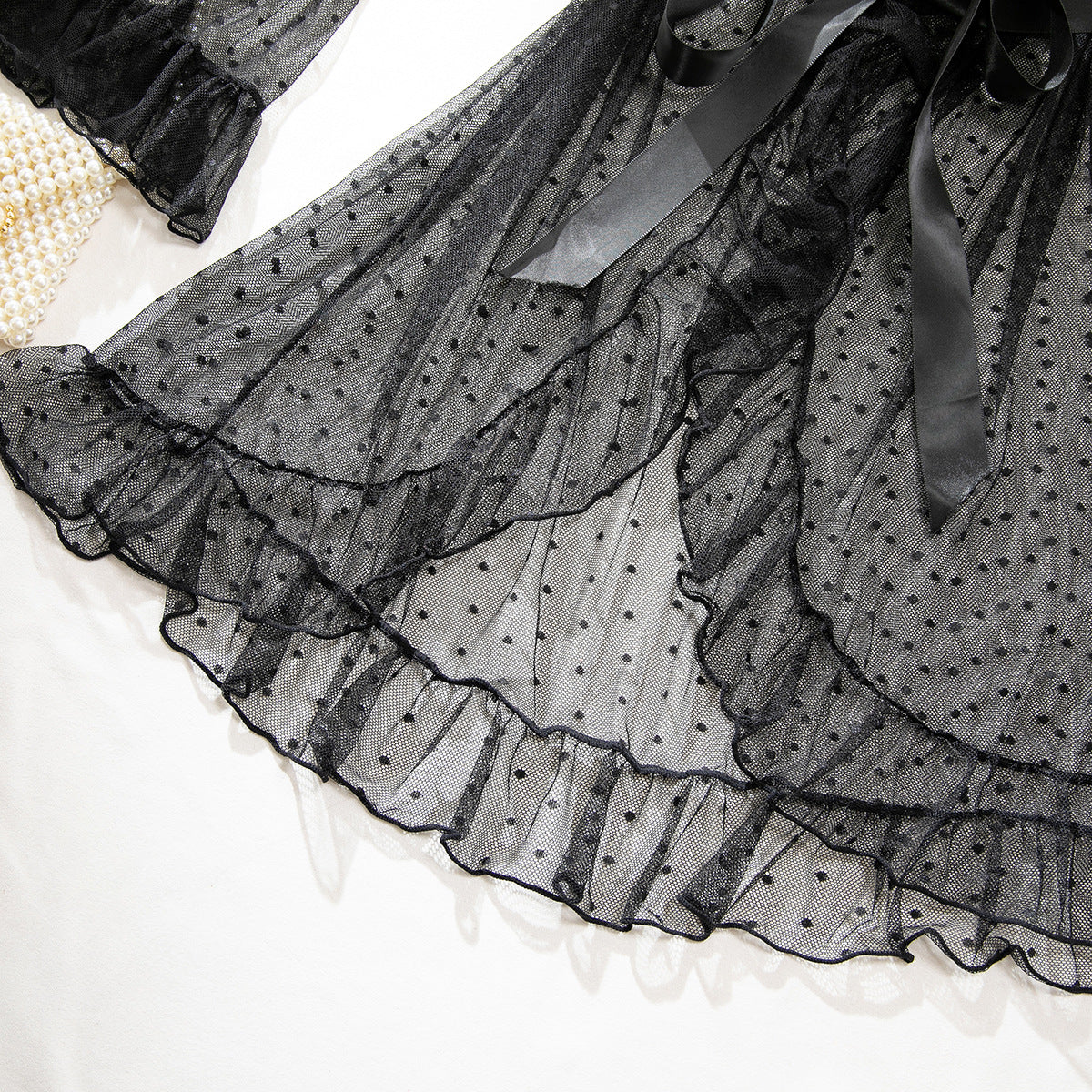 Bra and panty set with sheer mesh design