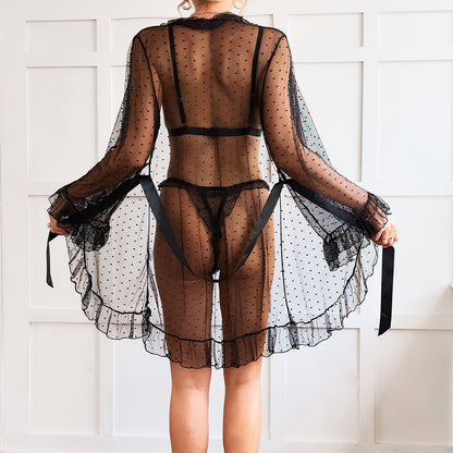 Ruffle design on bra and panty set