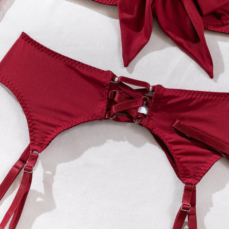 Strappy design on bra and panty set
