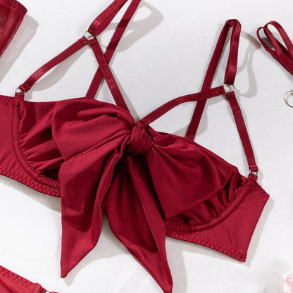 Bra and panty set with bow details