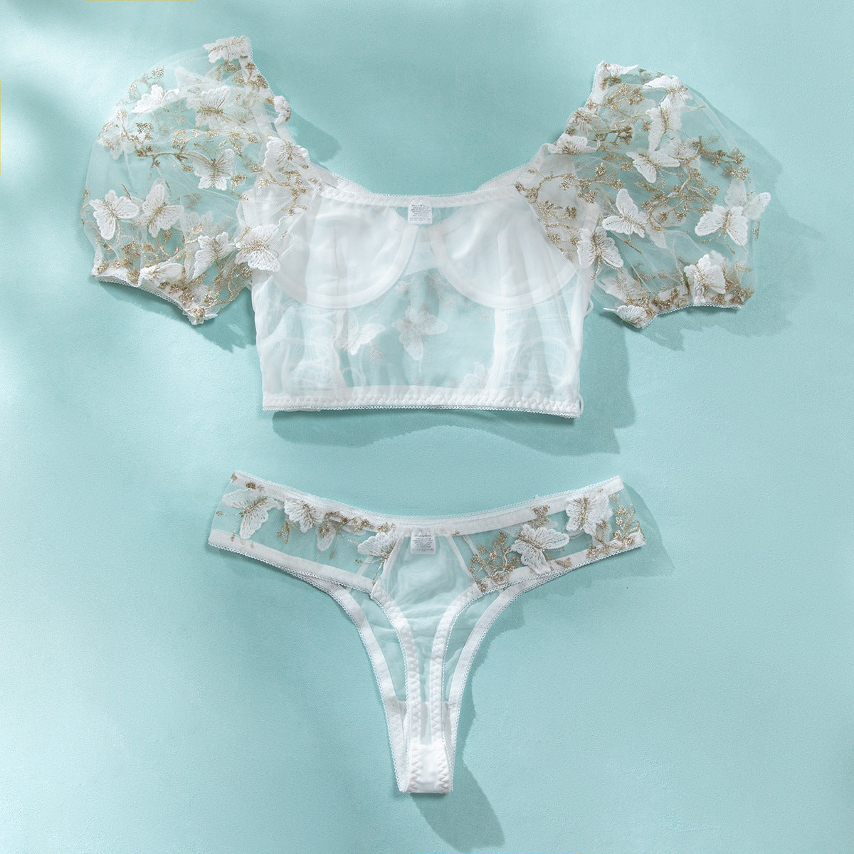 Lingerie set with sheer mesh design
