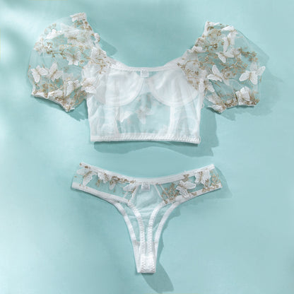 Lingerie set with sheer mesh design