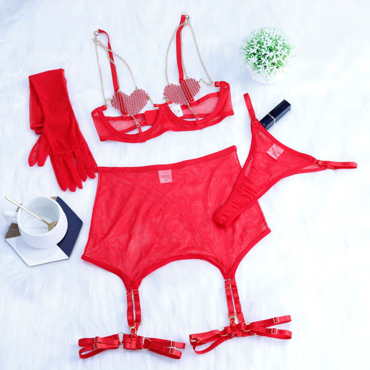 Lingerie set featuring cutout design details