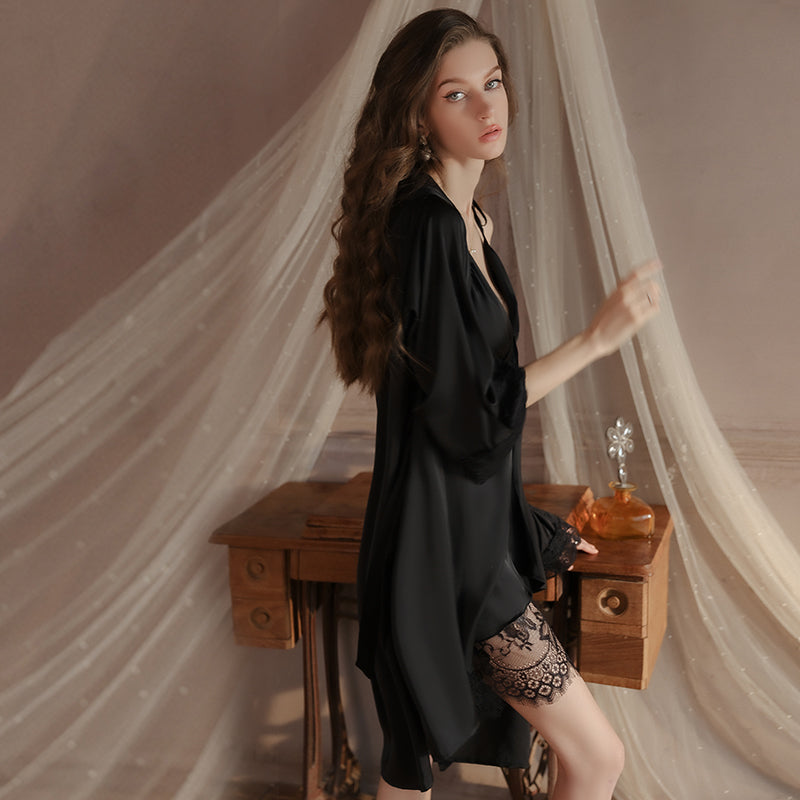 Babydoll lingerie dress styled with lace