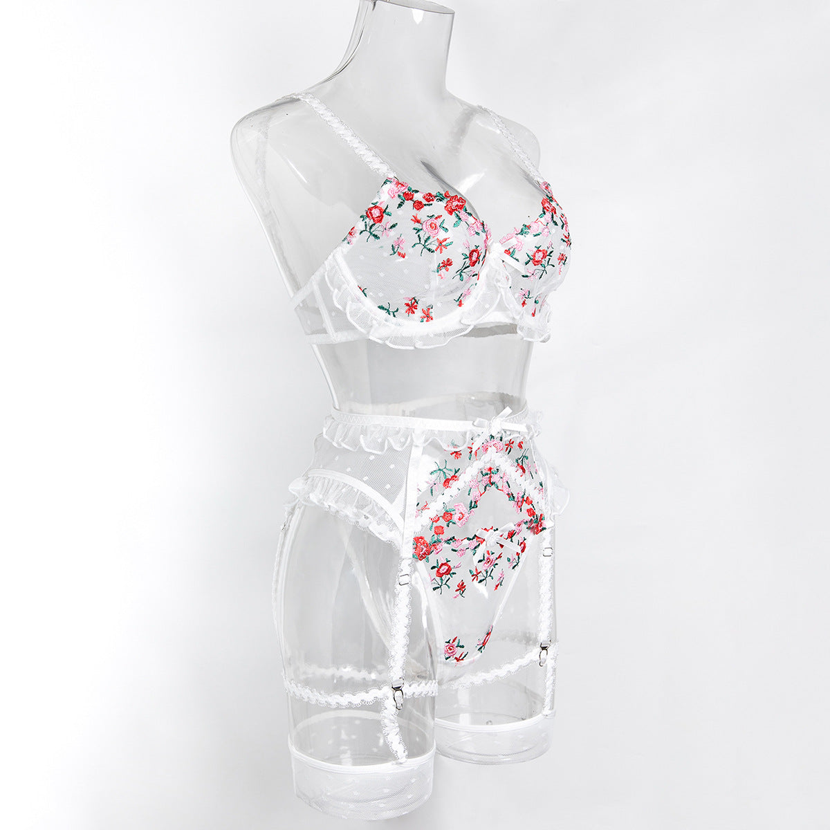 White floral bra and panty set