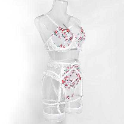 White floral bra and panty set
