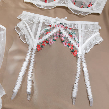 Floral design on bra and panty set