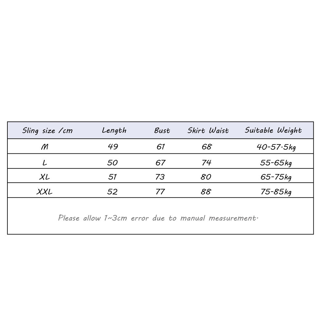 Babydoll lingerie size chart