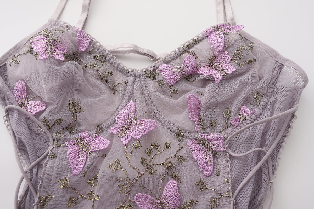 Plus size sheer mesh babydoll lingerie