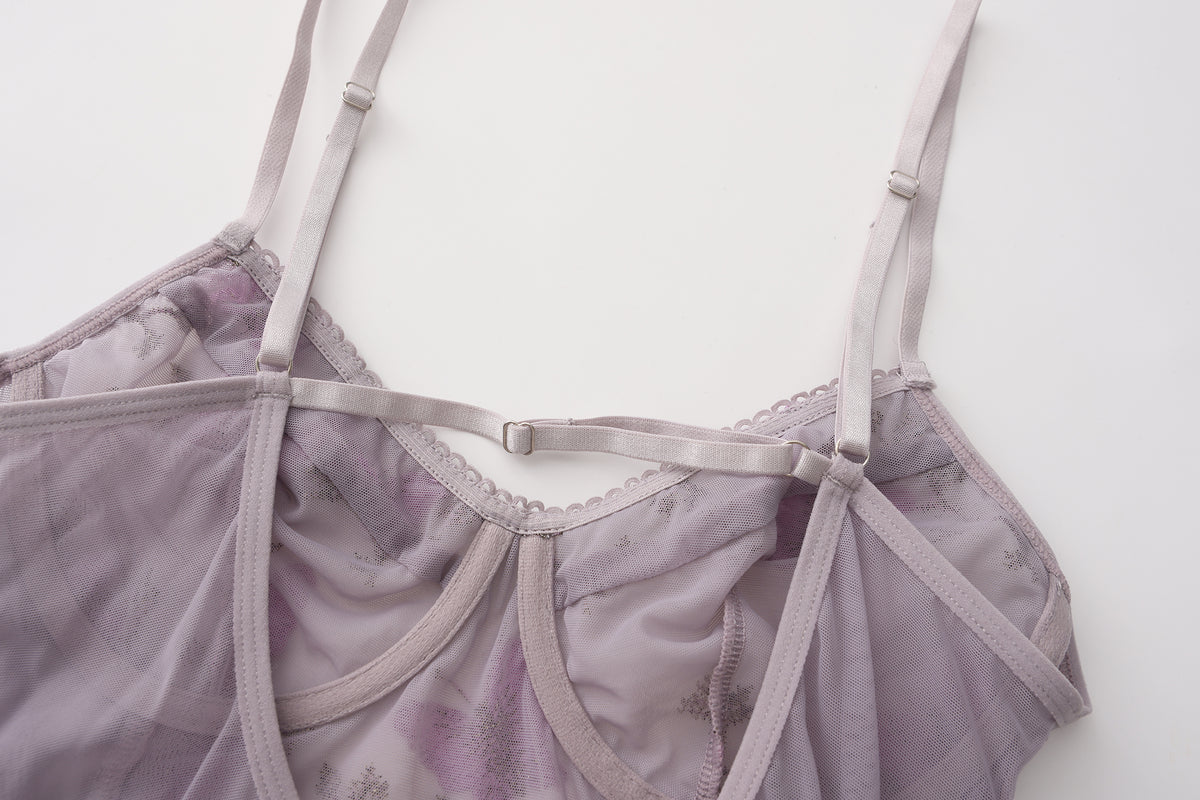 Ruffle design on plus size babydoll lingerie