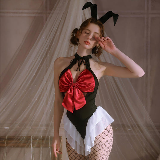 Bunny roleplay lingerie bodysuit with bow details