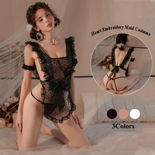 Maid roleplay lingerie set with lace details