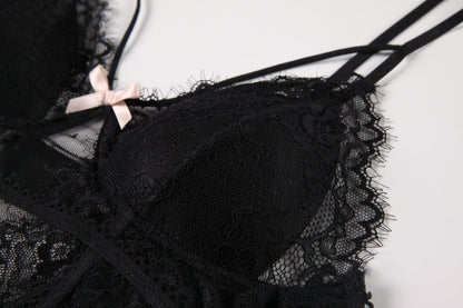 Lingerie Bodysuit – Sexy Lace and Sheer Mesh Bodysuit with Garter Straps for a Romantic Look.