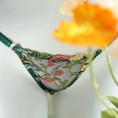 Floral corset lingerie set design details